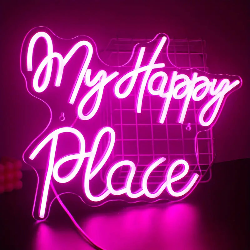 My Happy Place LED Neon Schriftzug  – USB Neon Sign – Perfekte Geschenkidee | TOM NEON