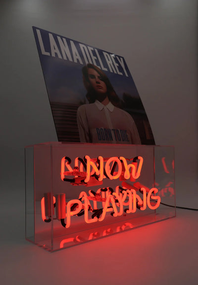 "Now Playing" Glas Neon Box