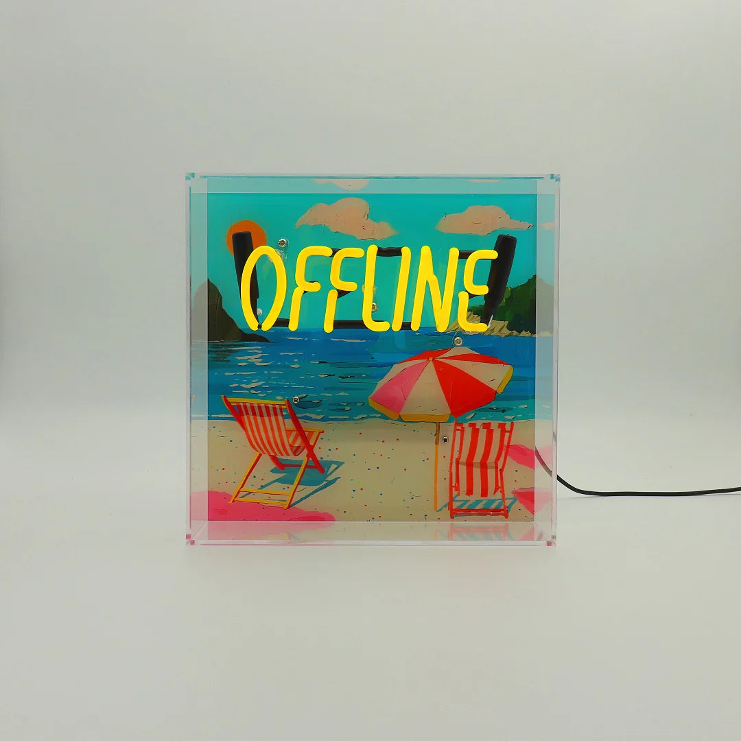 "Offline" Glas Neon Box