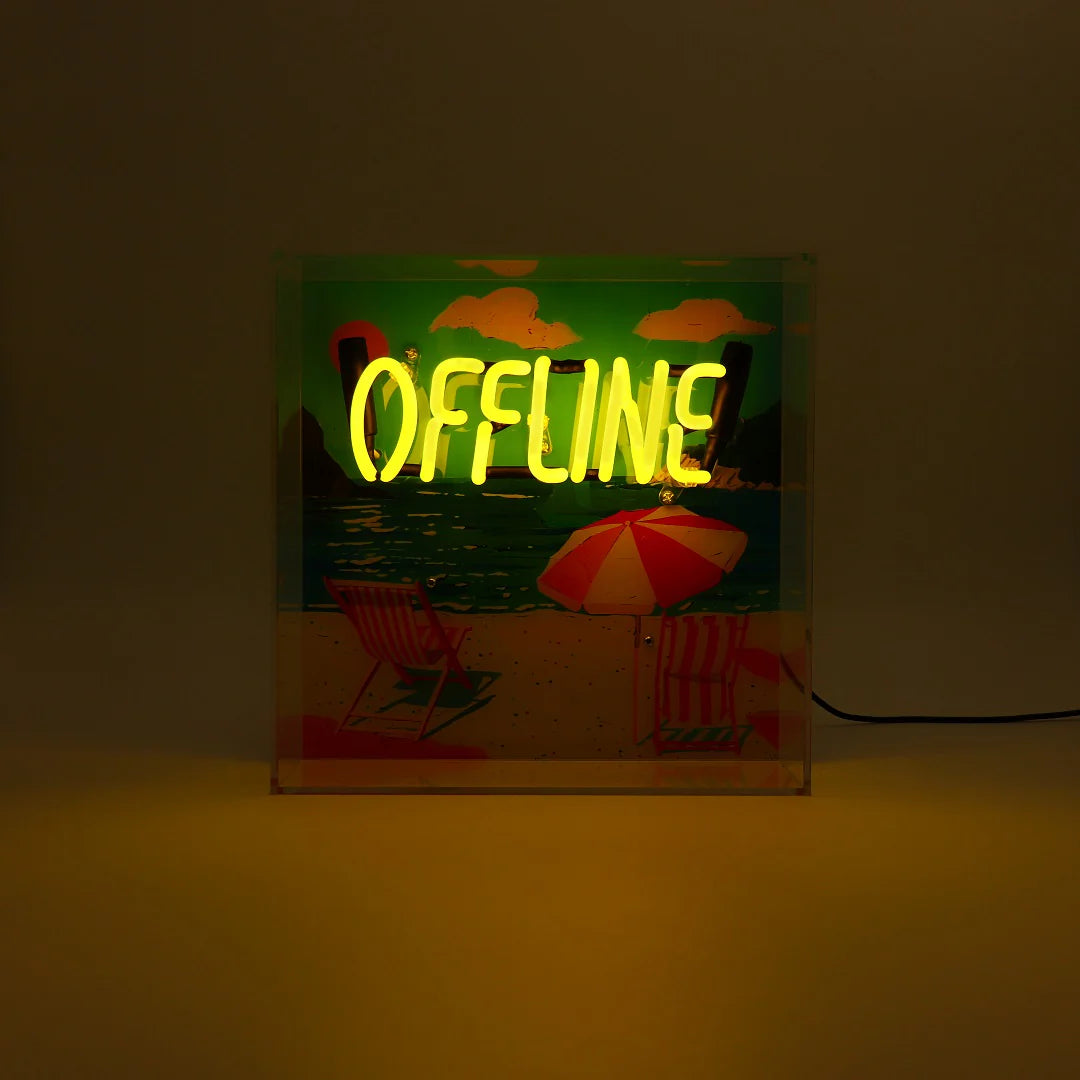 "Offline" Glas Neon Box