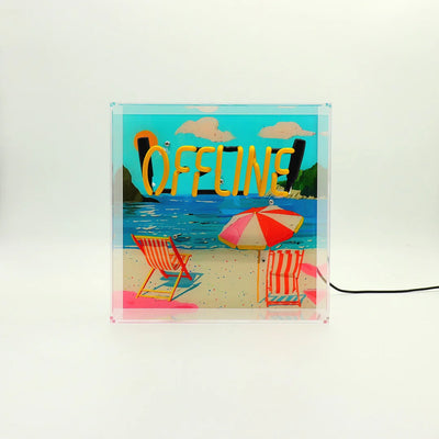 "Offline" Glas Neon Box
