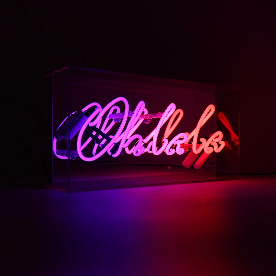 "Oh la la" Glas Neon Box