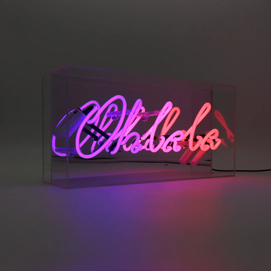 "Oh la la" Glas Neon Box