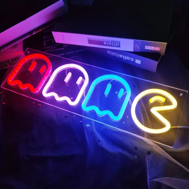 Pac-Man LED Neon Sign – USB Neon Schild – Perfekte Geschenkidee | TOM NEON