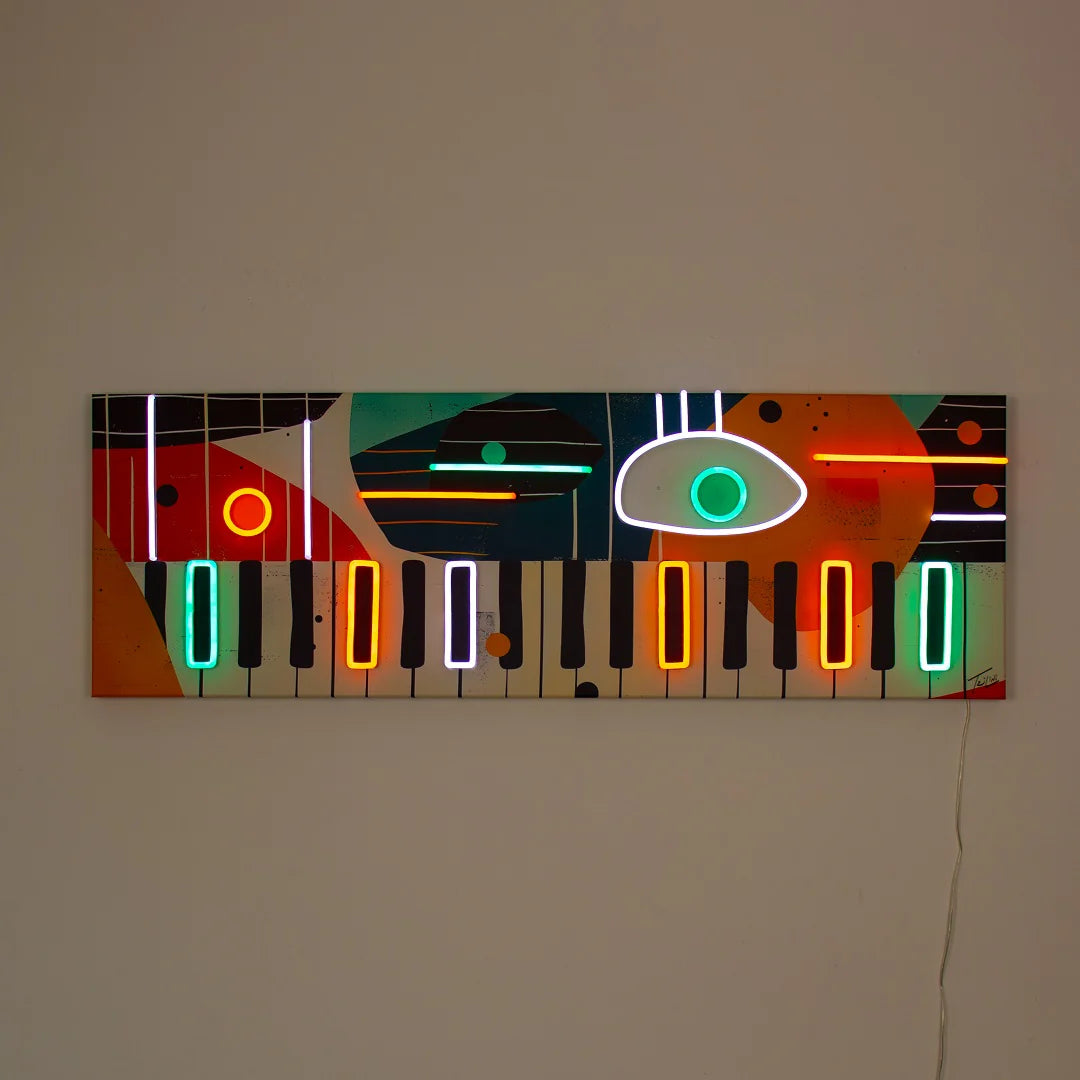 "Piano" LED Neon Wandkunst