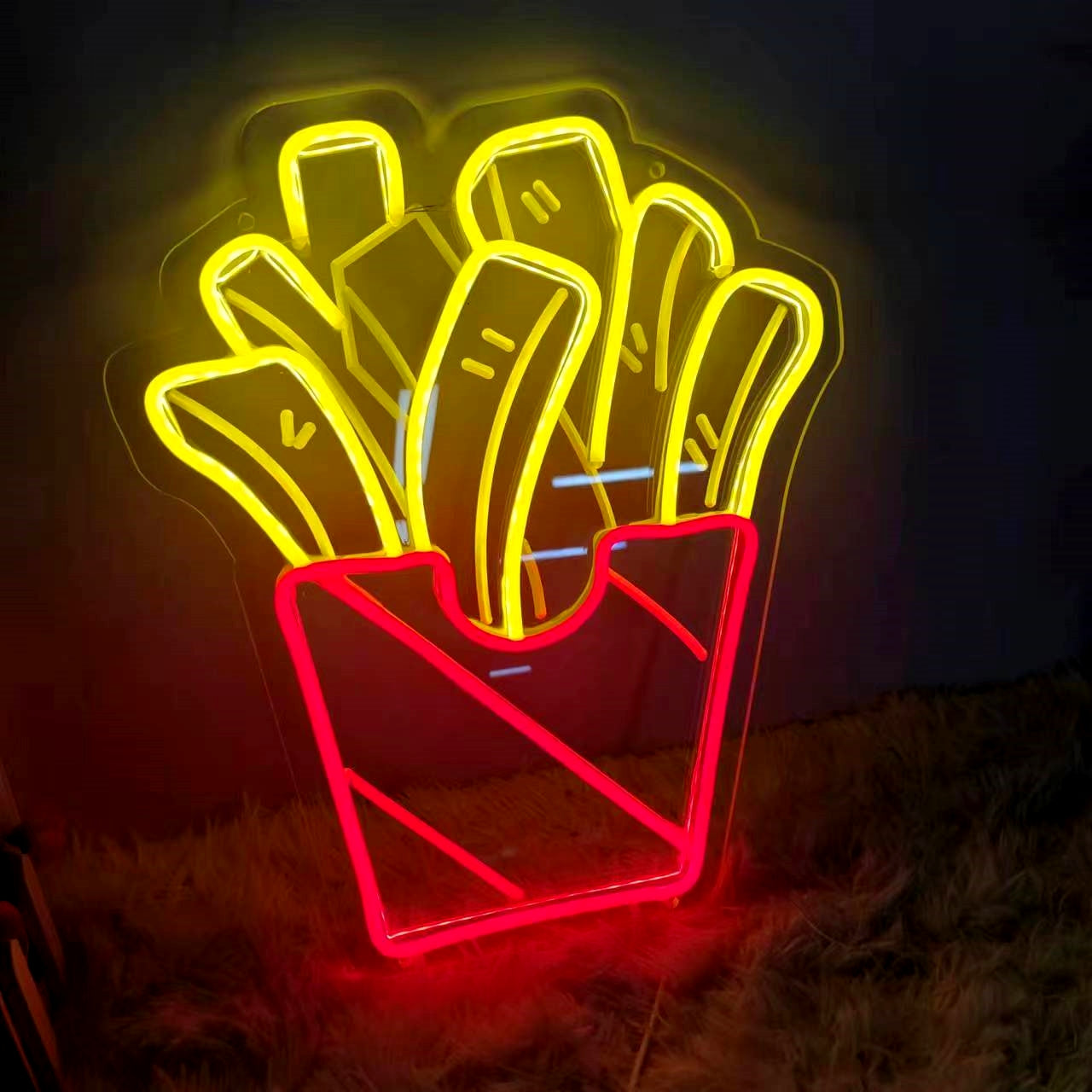 Fries Led Neon Sign - USB neon shield - Perfect gift idea | Tom Neon