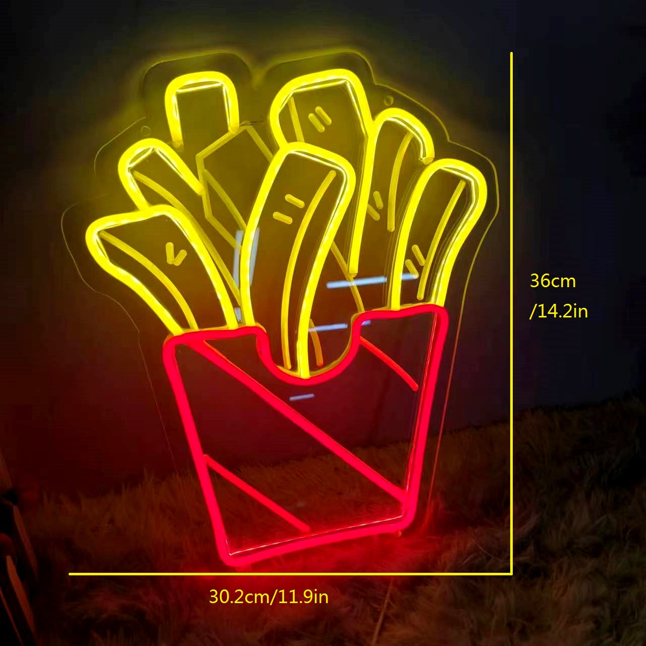 Pommes LED Neon Sign – USB Neonschild – Perfekte Geschenkidee | TOM NEON