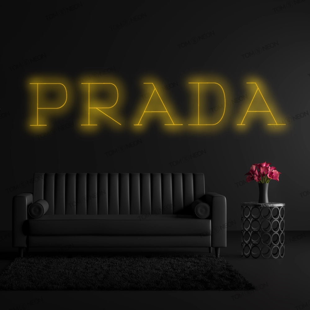 Prada Neon Schriftzug - Luxus für Ihren Wunschbereich