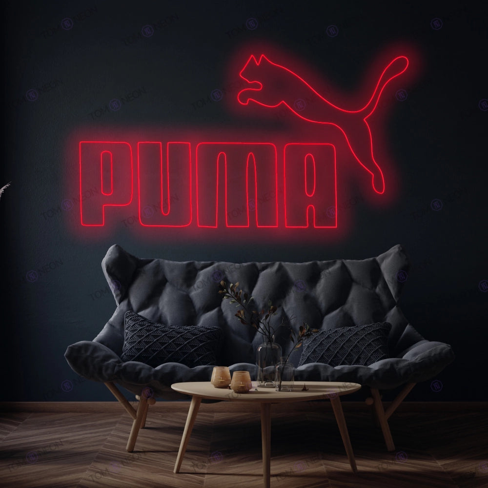Puma Logo Neon Schild - Dynamische Eleganz für Ihren Wunschbereich