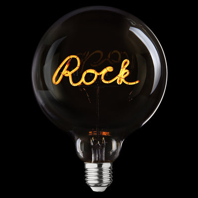 „Rock“ Akku LED Deko-Glühbirne – Botschaftsleuchte