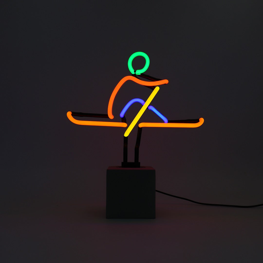 "Ruderer" Glas Stand-Neon