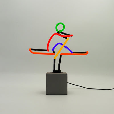 "Ruderer" Glas Stand-Neon
