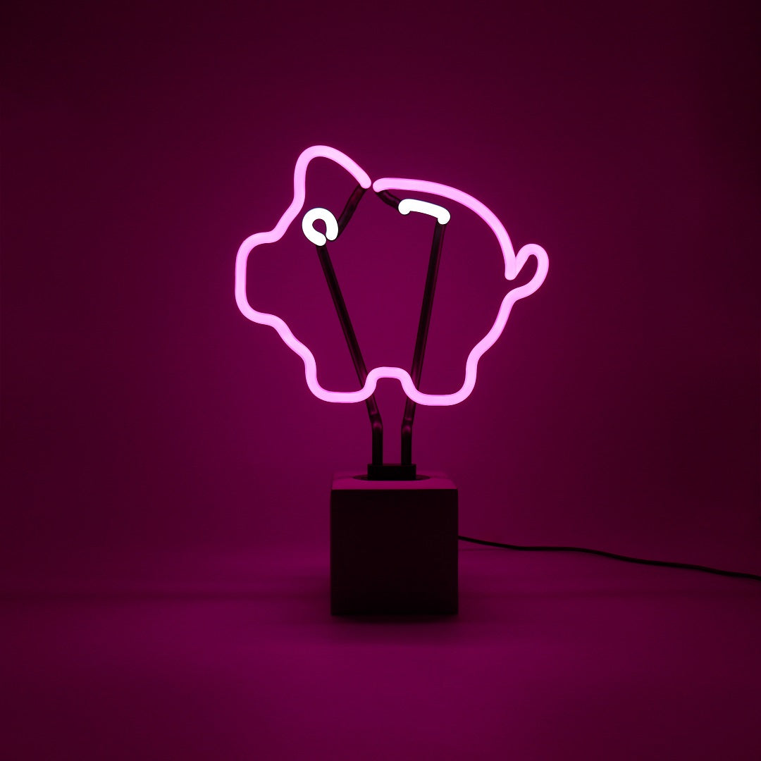 "Sparschwein" Glas Stand-Neon