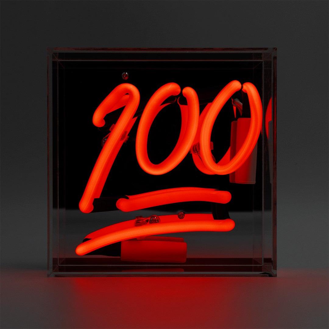 "100" Mini Glas Neon Box - TOM NEON