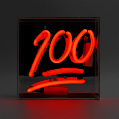 "100" Mini Glas Neon Box - TOM NEON