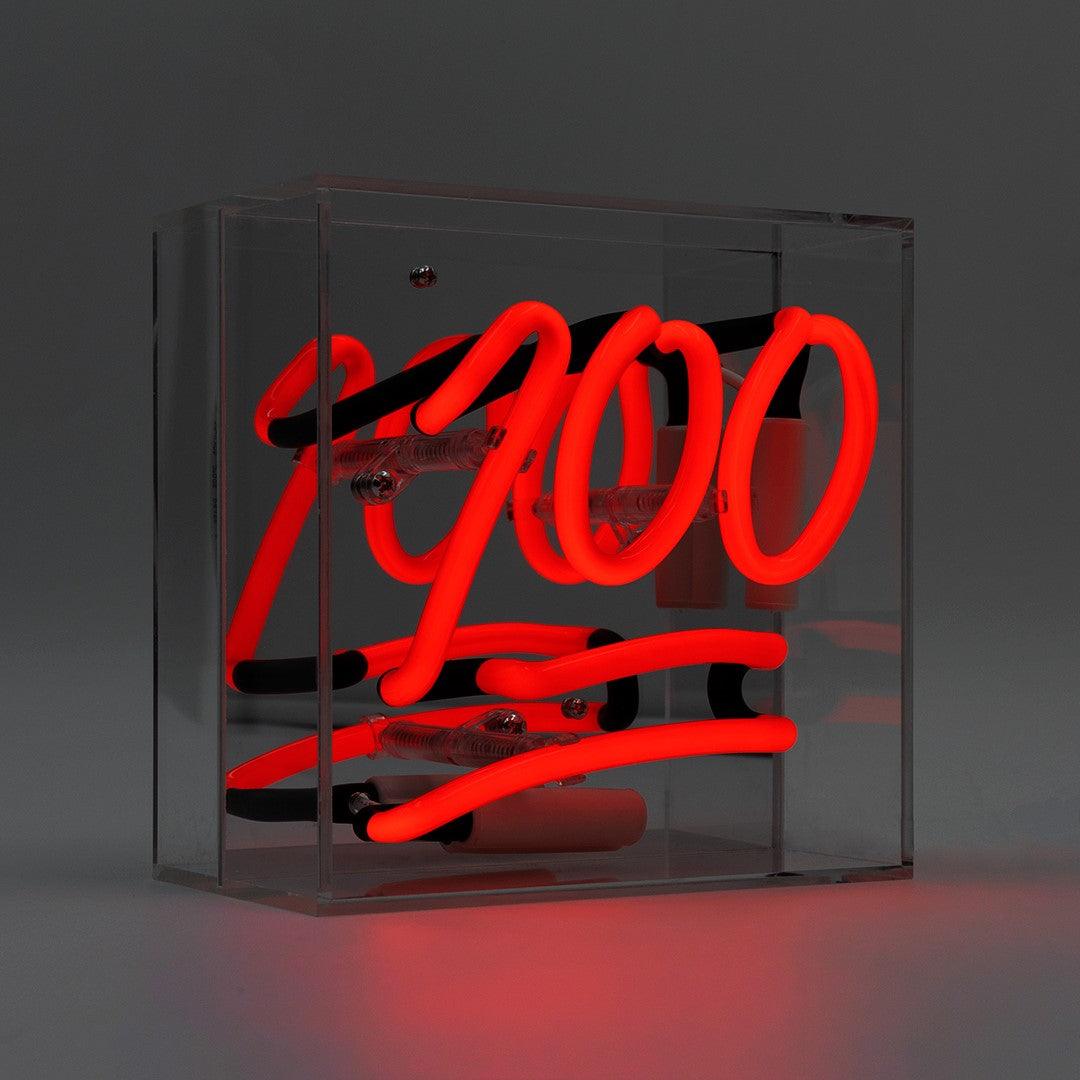 "100" Mini Glas Neon Box - TOM NEON