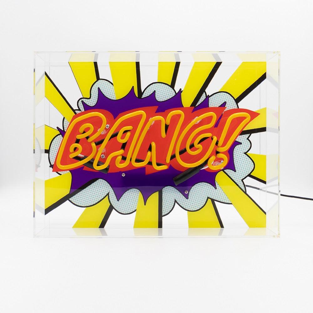 "Bang" Large Glas Neon Box - TOM NEON