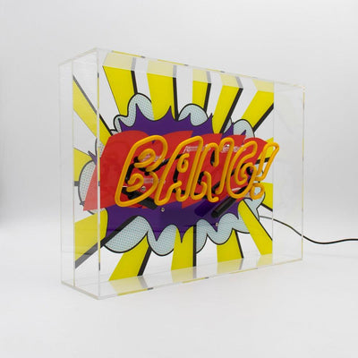 "Bang" Large Glas Neon Box - TOM NEON