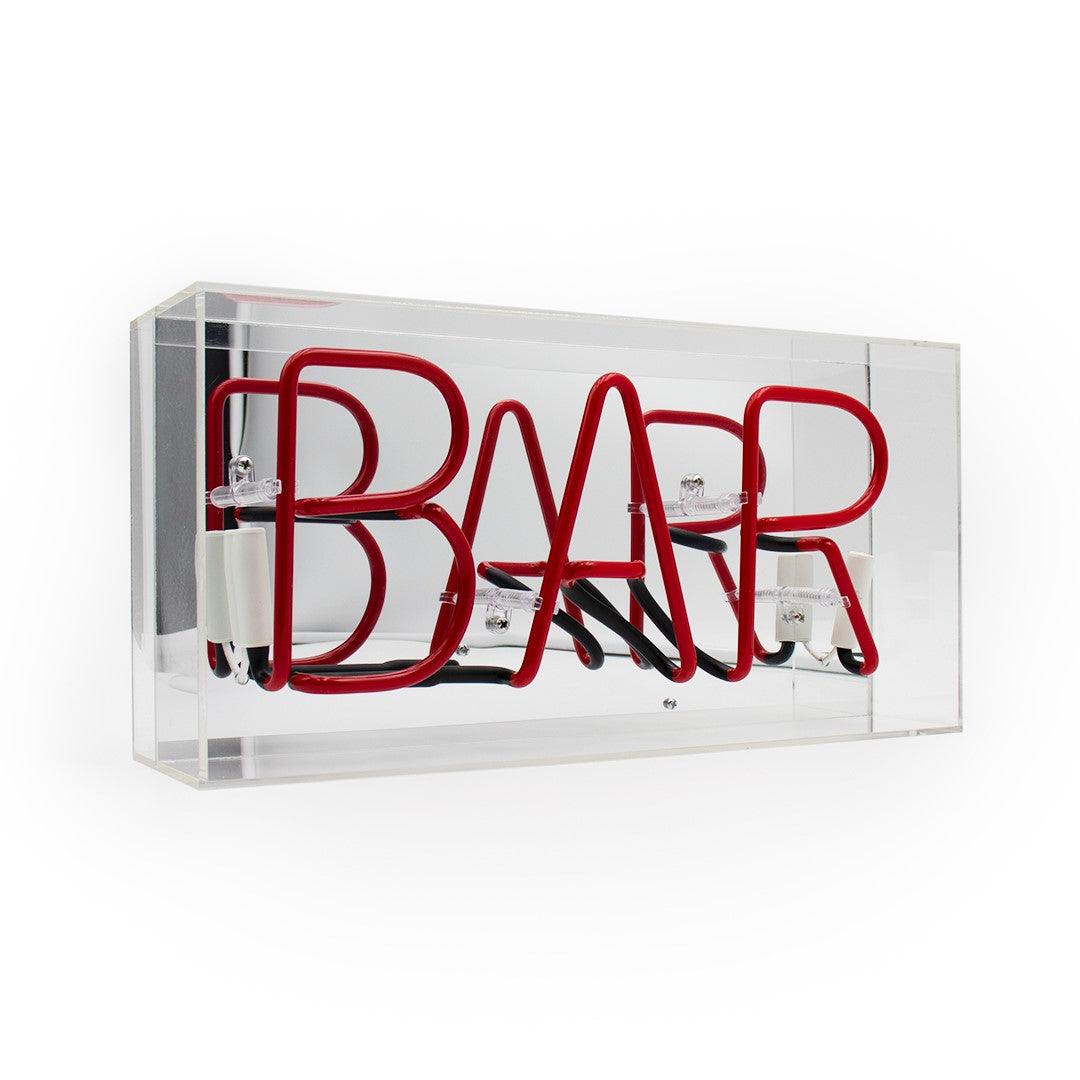 "Bar" Glas Neon Box - TOM NEON