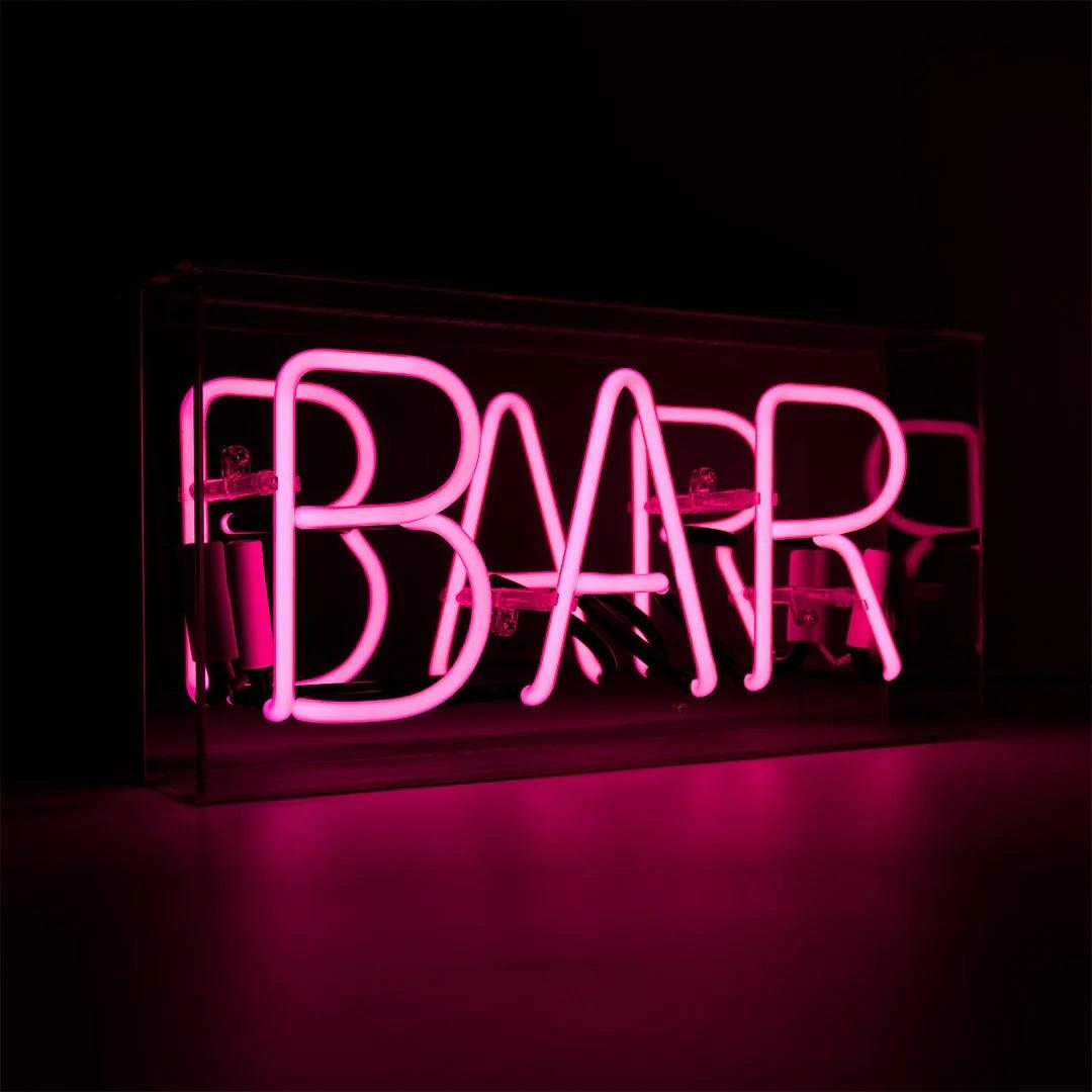 "Bar" Glas Neon Box - TOM NEON