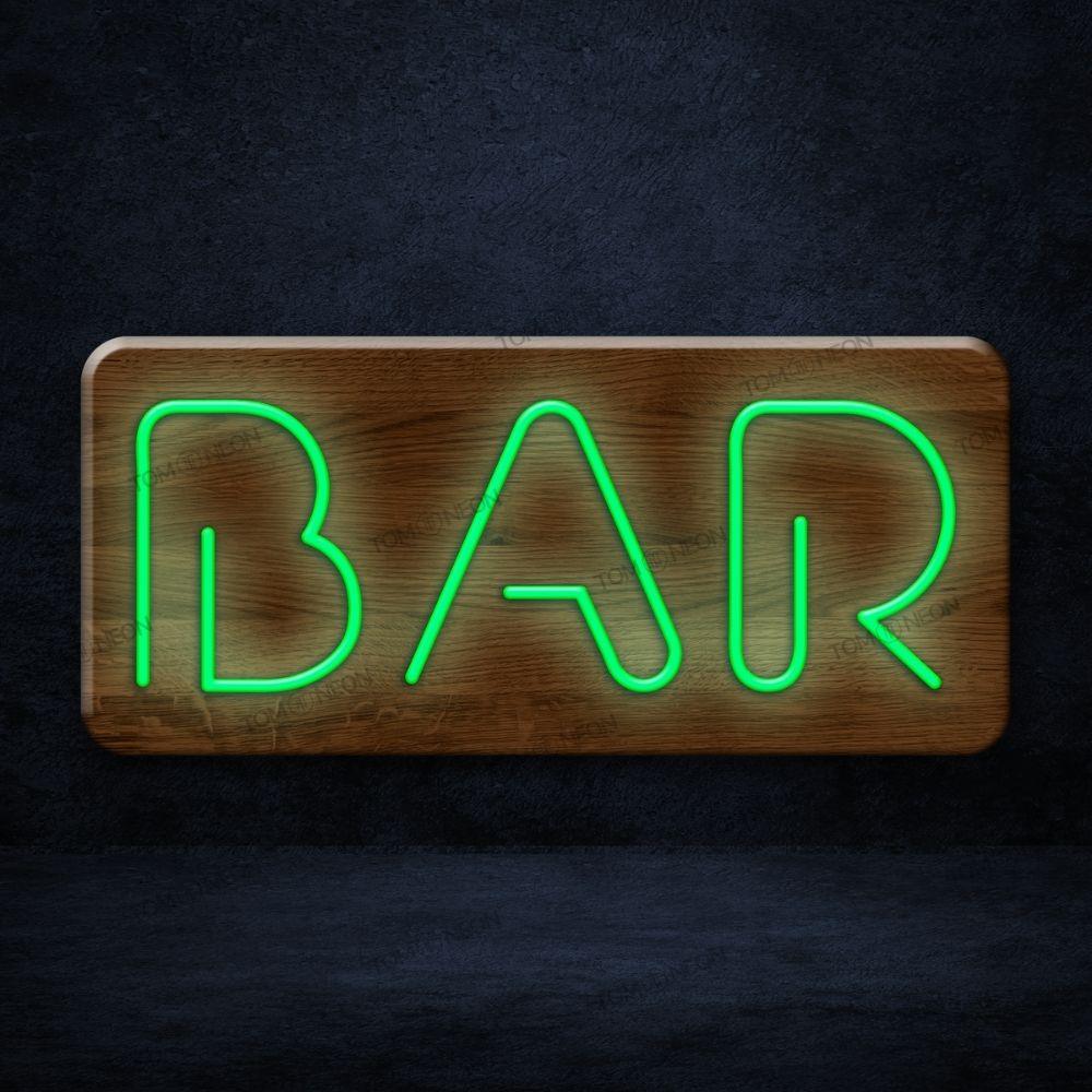 "Bar Futuristic" LED Neon Schild Holz - TOM NEON