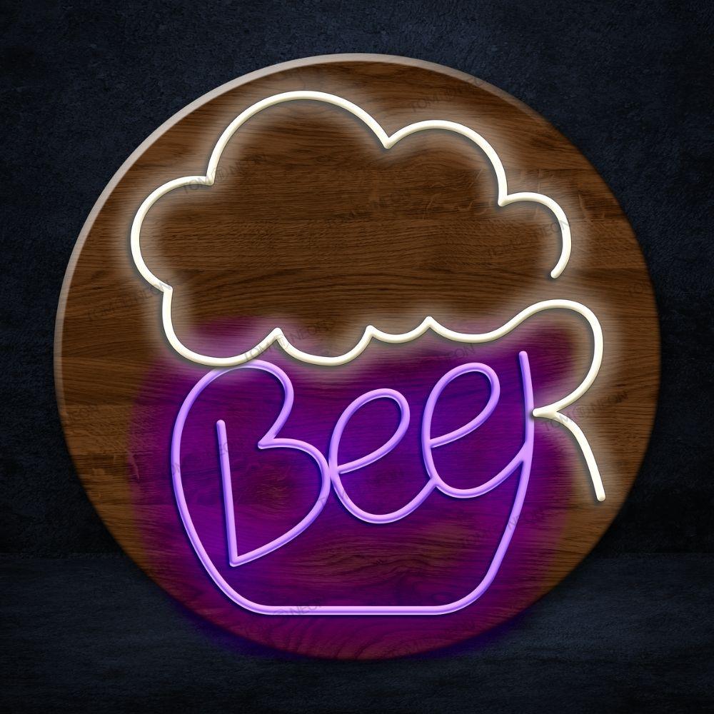 "Beer Mug" LED Neon Schild Holz - TOM NEON