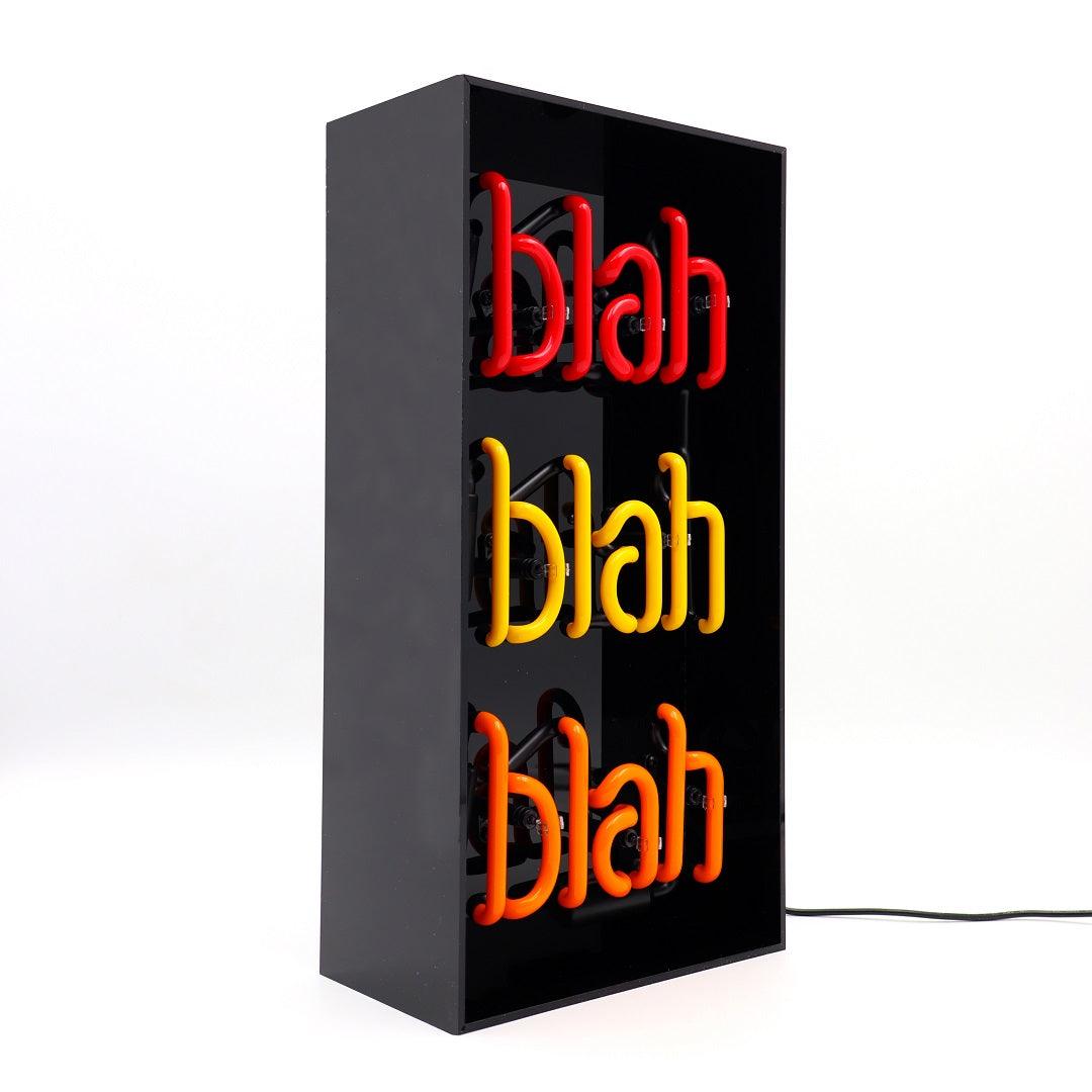 "Blah" Glas Neon Box - TOM NEON