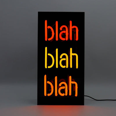 "Blah" Glas Neon Box - TOM NEON