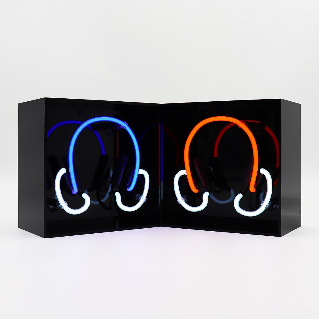 "Headphones" Glass Neon Box