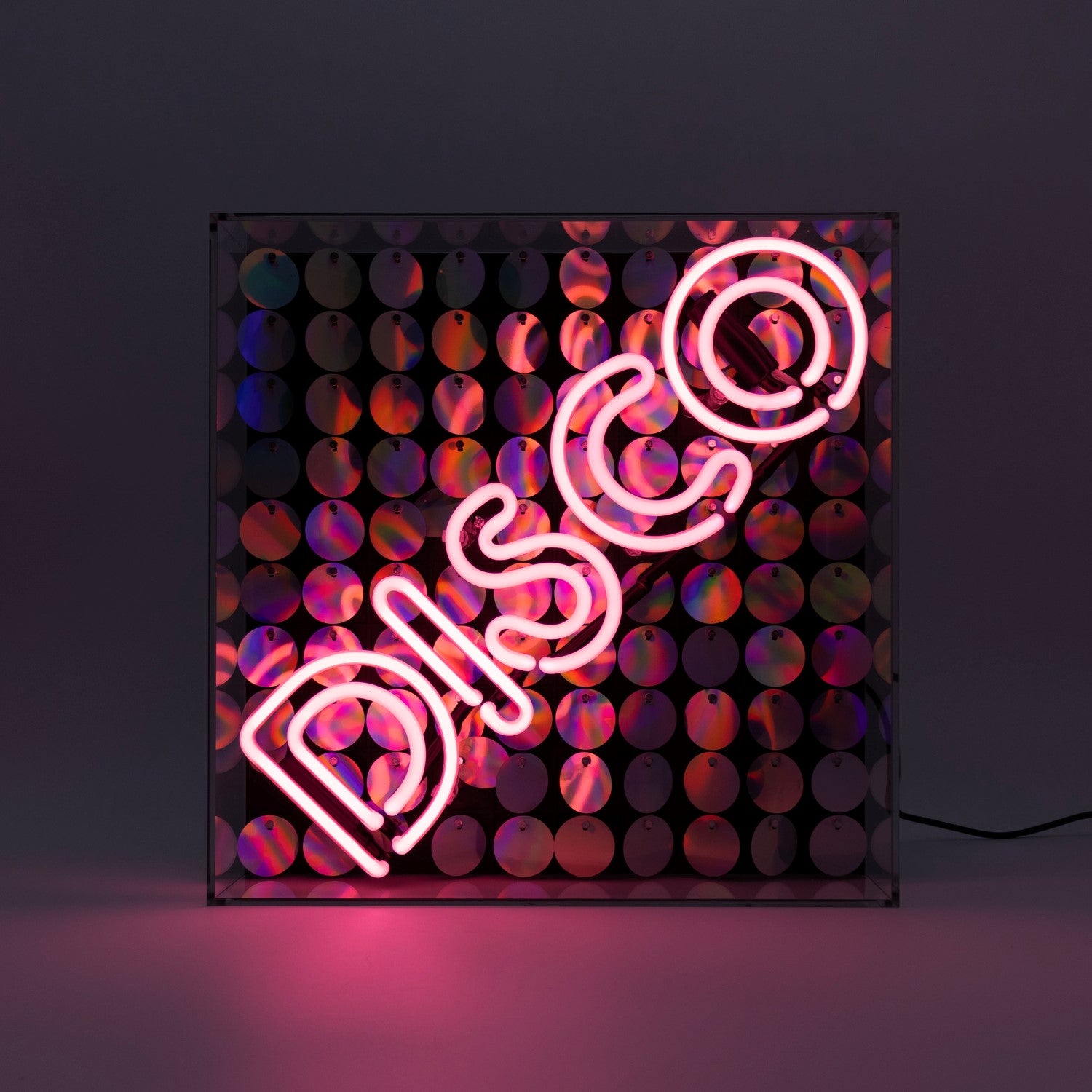 "Pailletten Disco" Glas Neon Box
