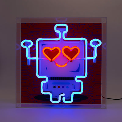 "Roboter" Glas Neon Box