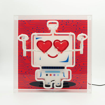 "Roboter" Glas Neon Box