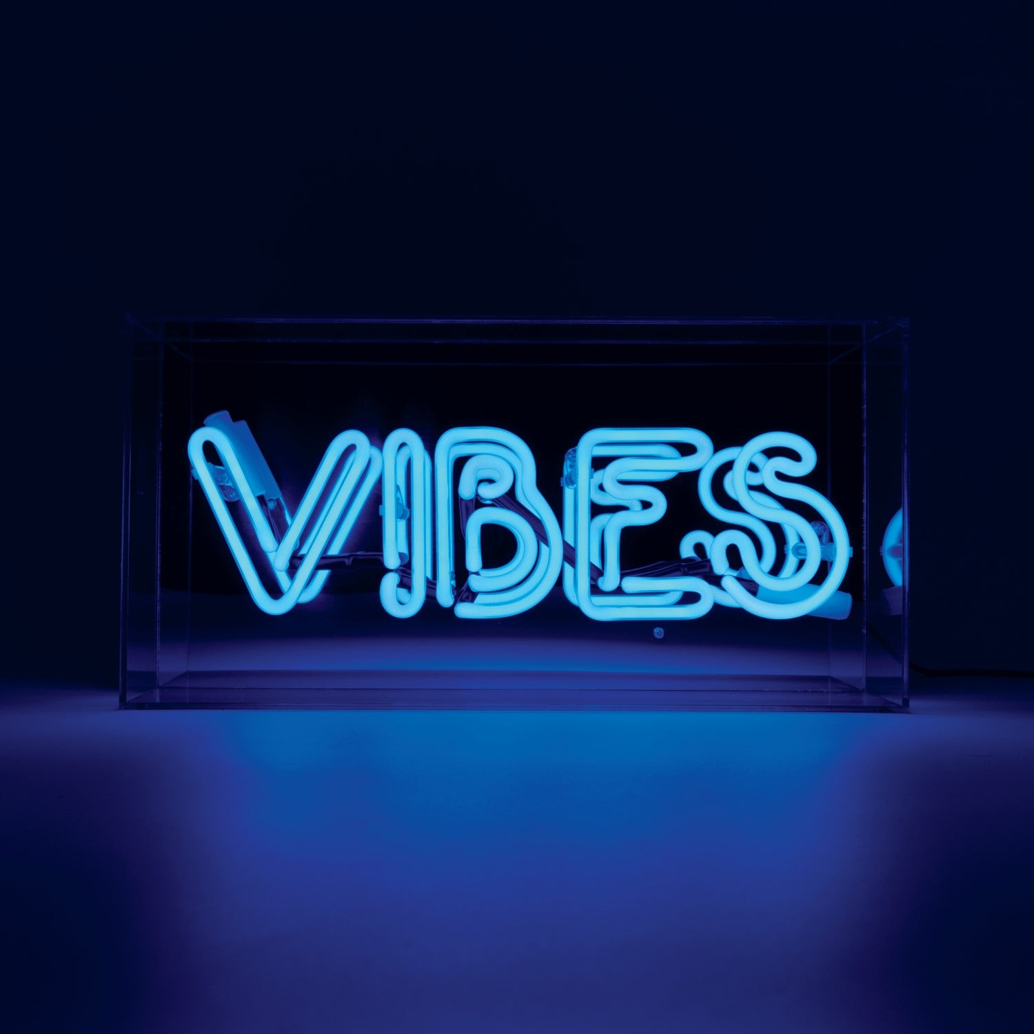 "Vibes" Glas Neon Box