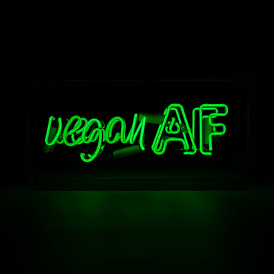 "vegan AF" Glas Neon Box