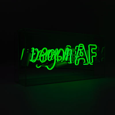 "vegan AF" Glas Neon Box
