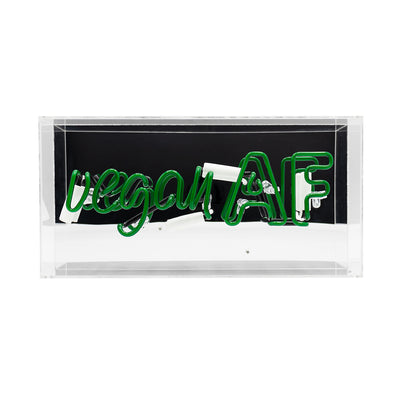 "vegan AF" Glas Neon Box