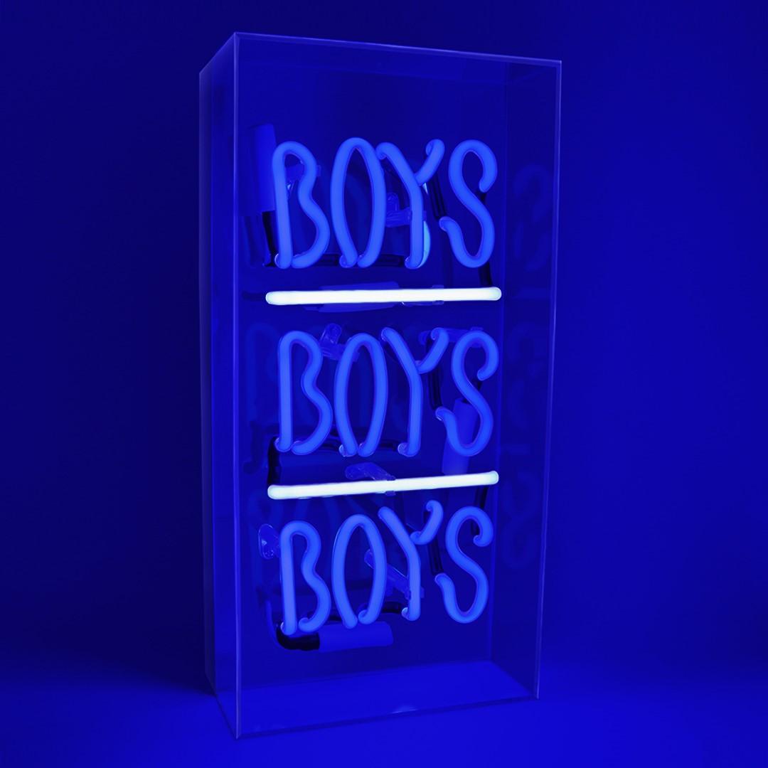 "Boys" Glas Neon Box - TOM NEON