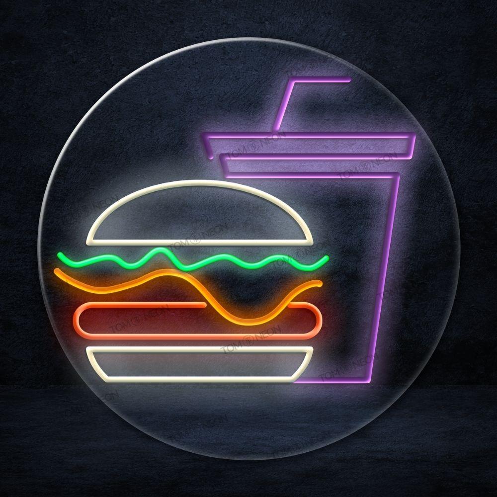 "Burger Drink" LED Neon Schild Holz - TOM NEON