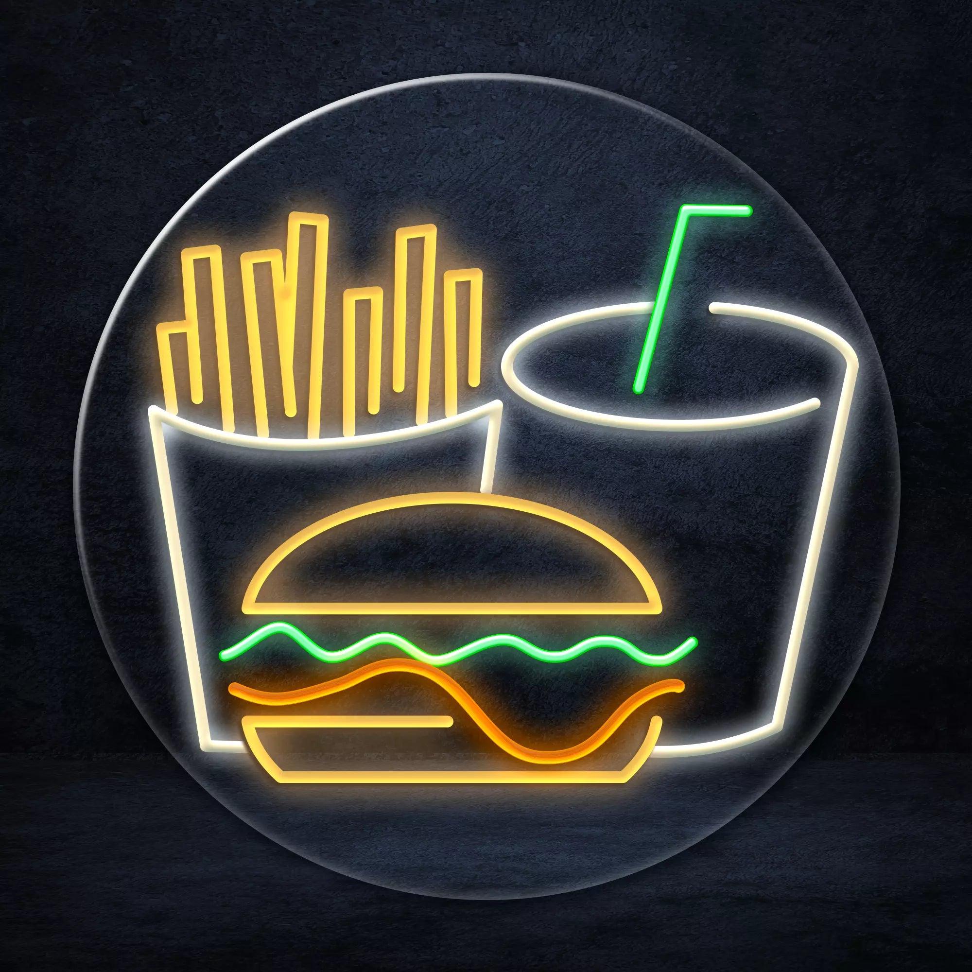 "Burger Menu" LED Neon-Schild Holz - TOM NEON