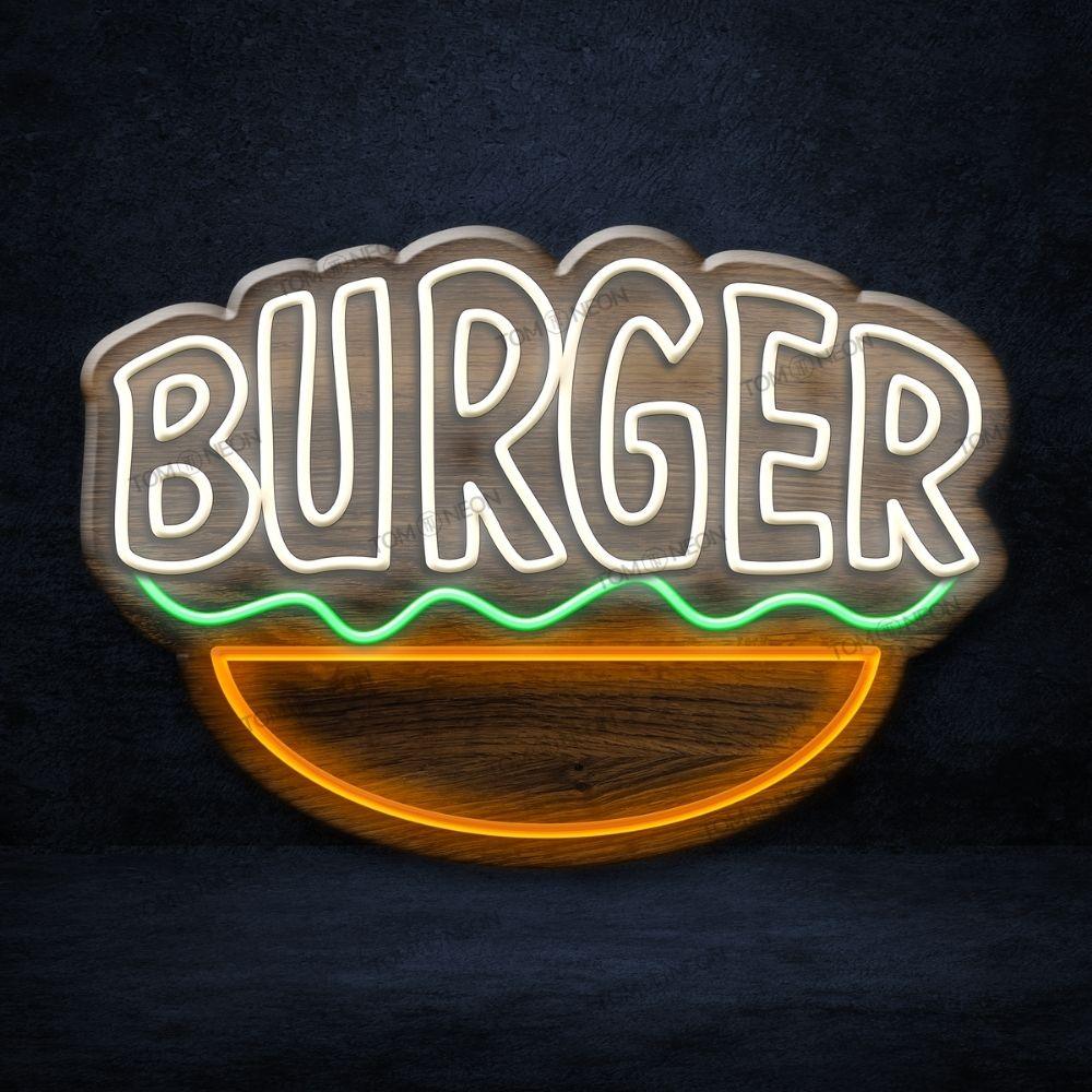 "Burger Patty" LED Neon Schild Holz - TOM NEON
