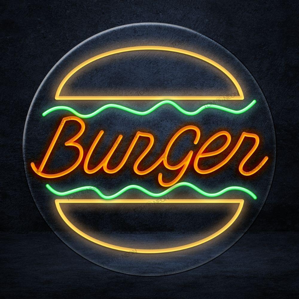 "Burger" LED Neon Schild Holz - TOM NEON
