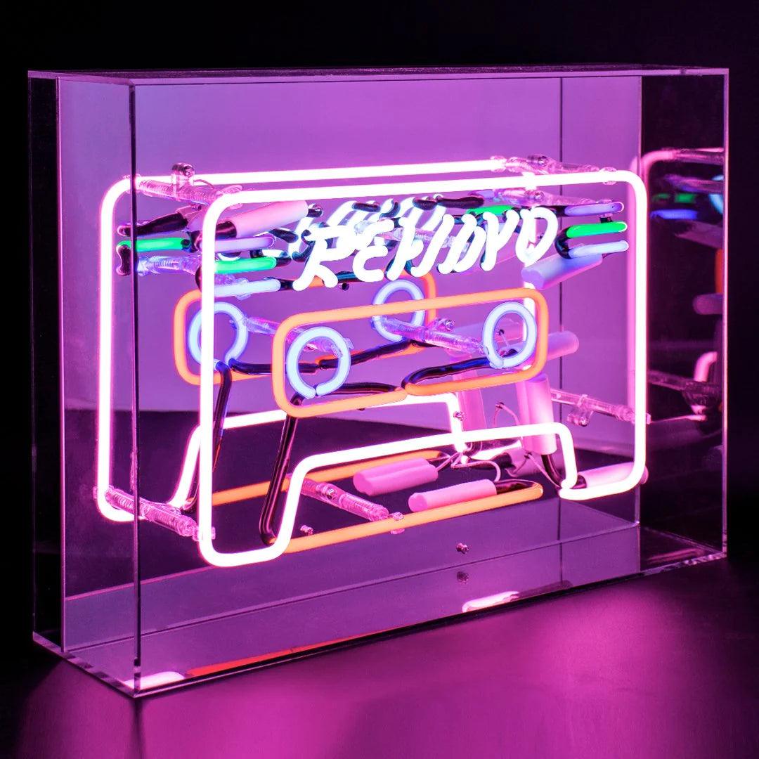 "Cassette" Large Glas Neon Box - TOM NEON