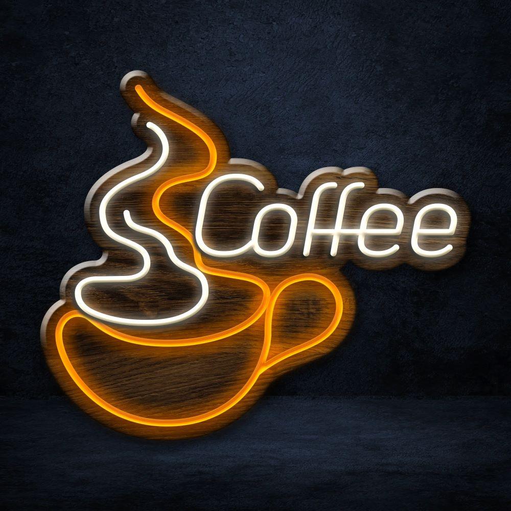 "Coffee Cup" LED Neon-Schild Holz - TOM NEON