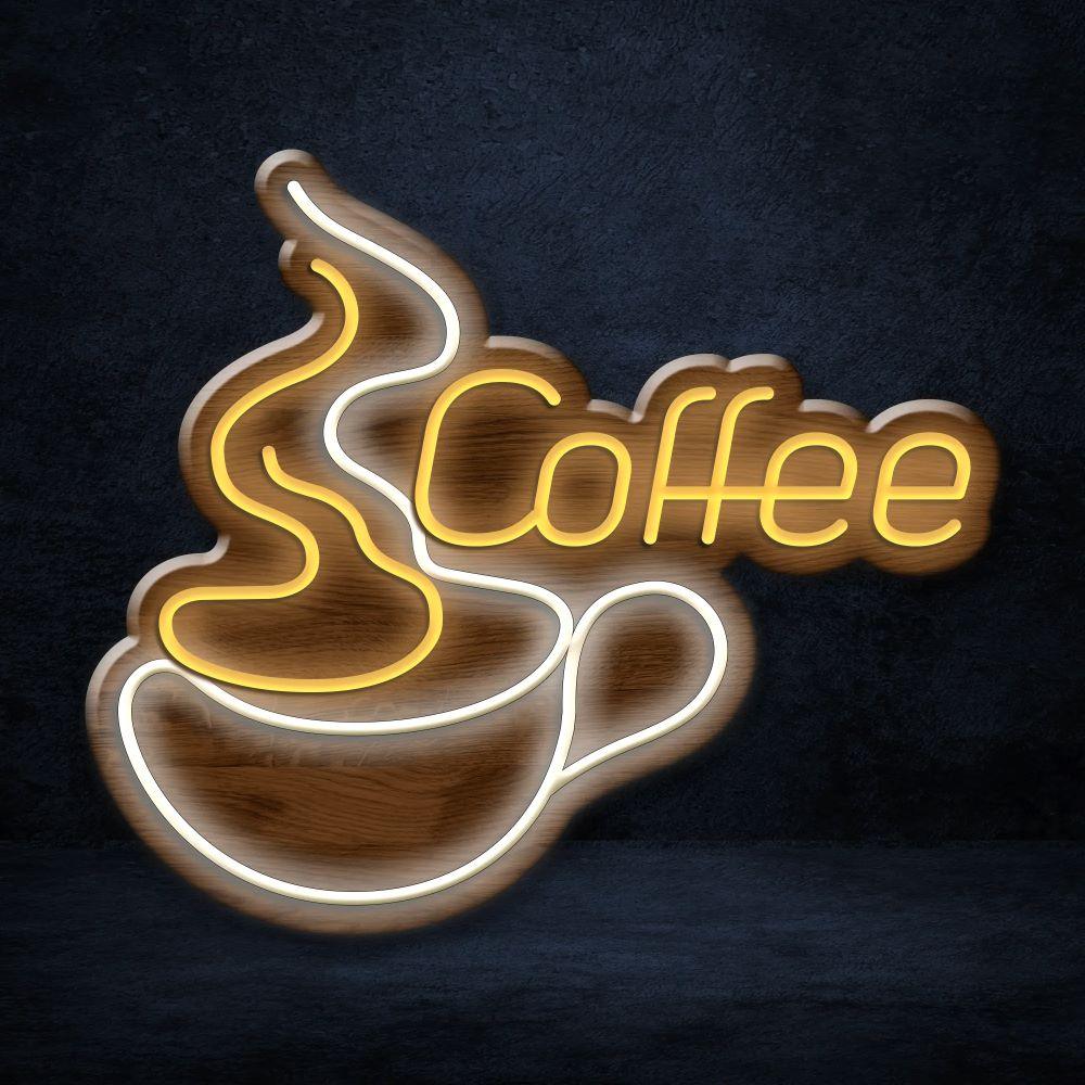 "Coffee Cup" LED Neon-Schild Holz - TOM NEON