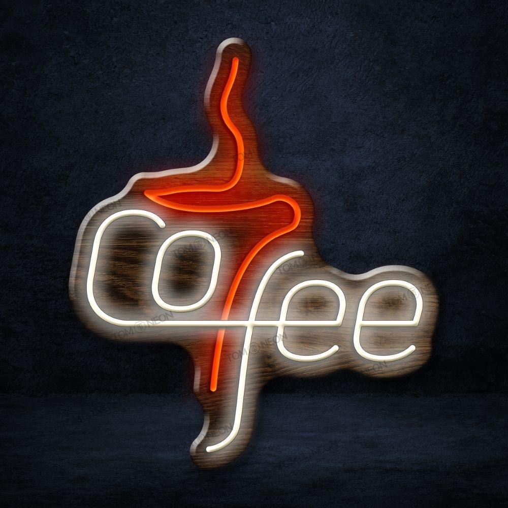 "Coffee Smell" LED Neon Schild Holz - TOM NEON