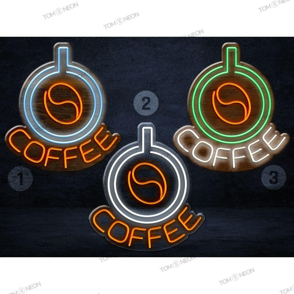 "Coffee Top Bean" LED Neon Schild Holz - TOM NEON