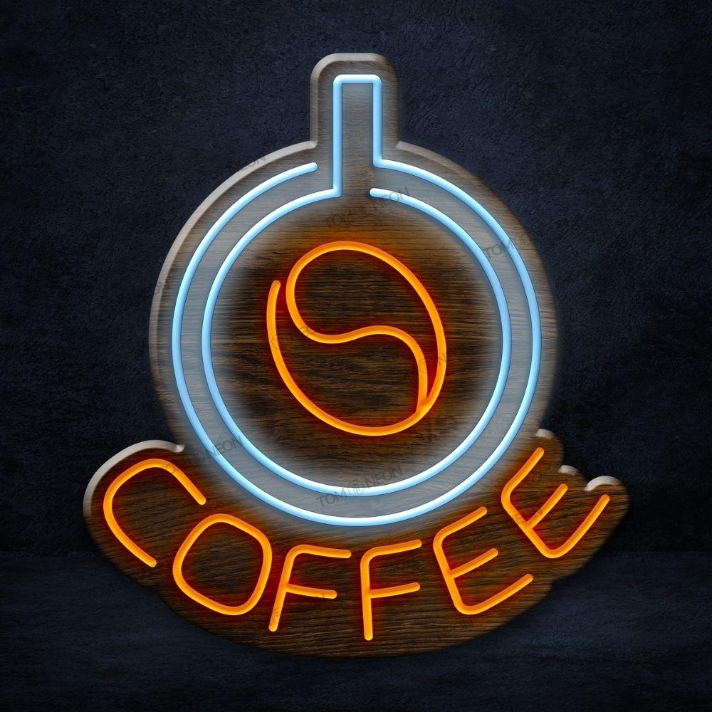 "Coffee Top Bean" LED Neon Schild Holz - TOM NEON