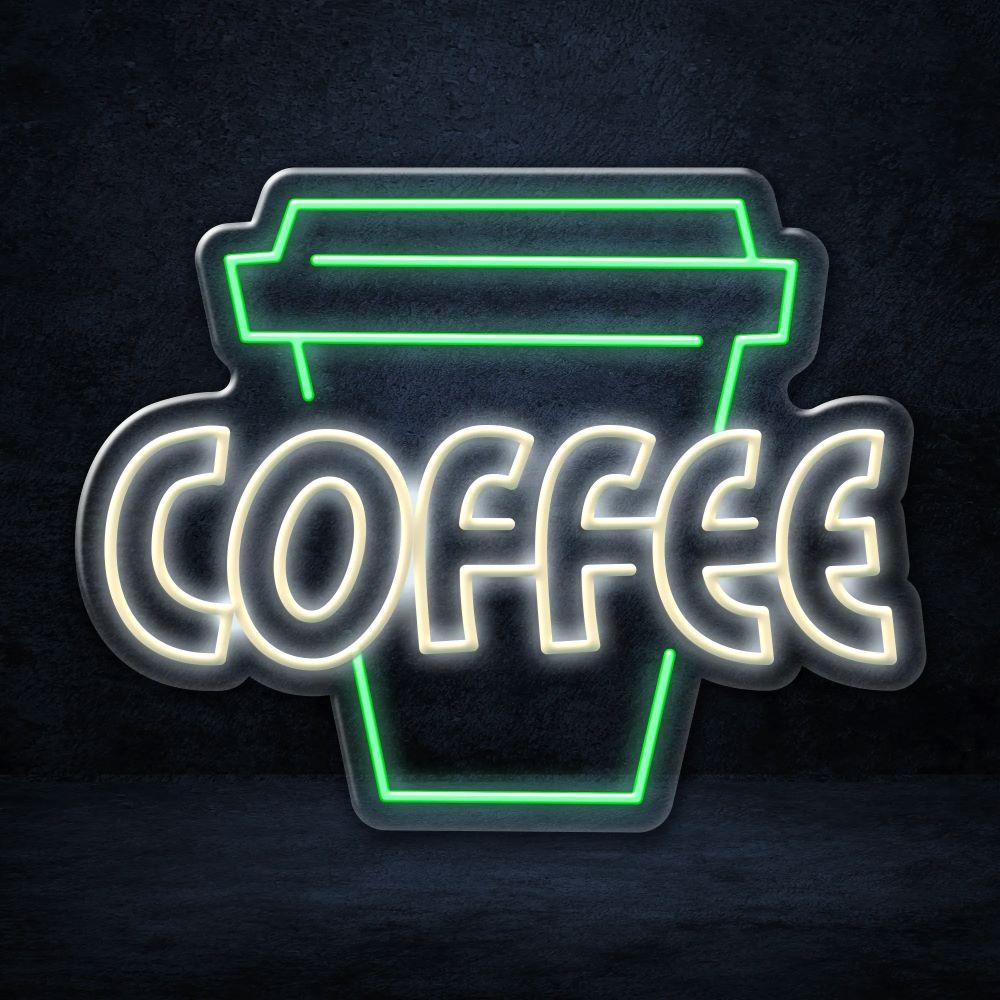 "Coffee to go" LED Neon-Schild Holz - TOM NEON
