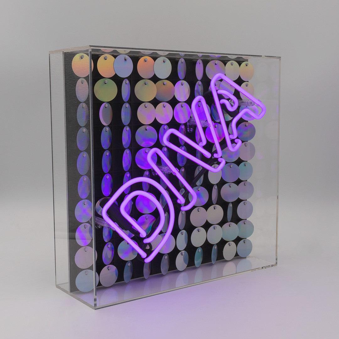 "Diva" Glas Neon Box - TOM NEON