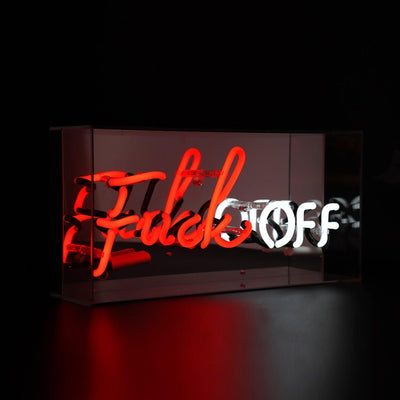 "F*ck Off" Glas Neon Box - TOM NEON